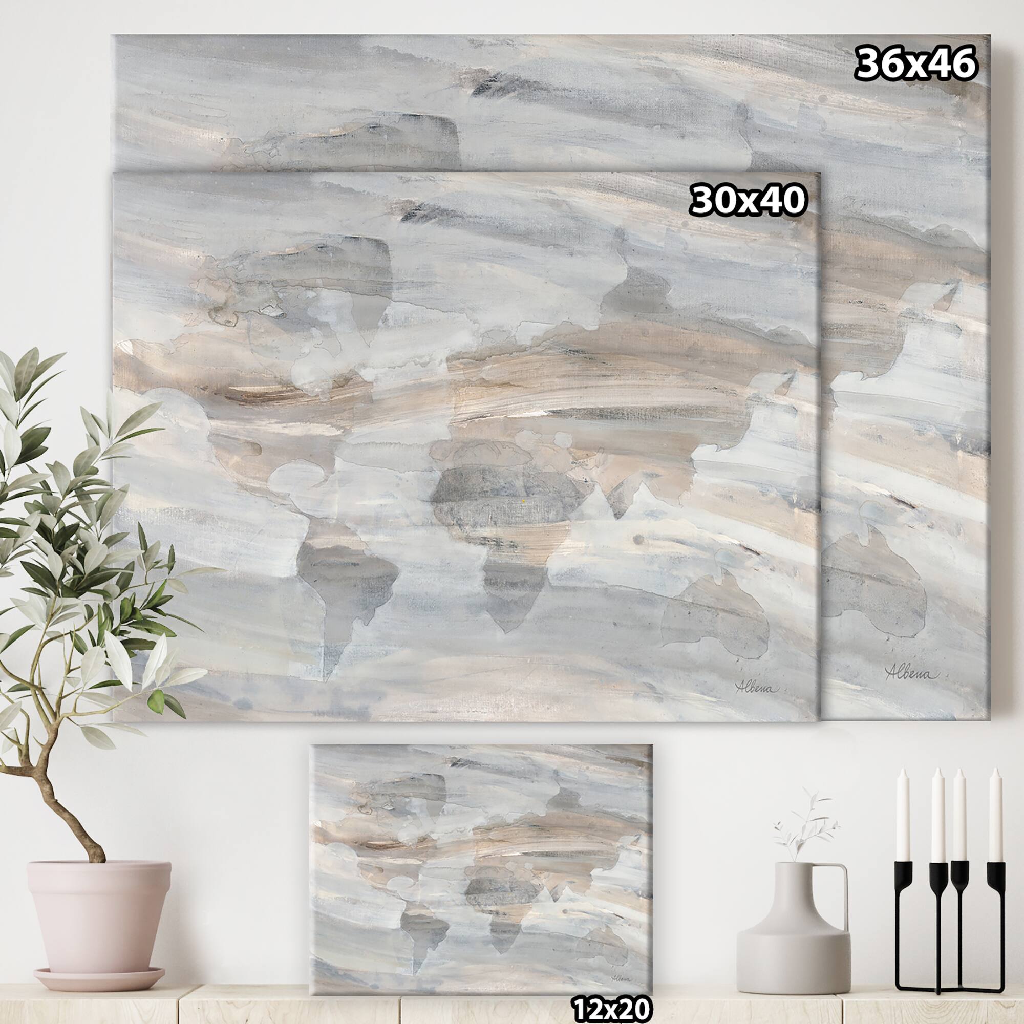 Designart - Misty World Map